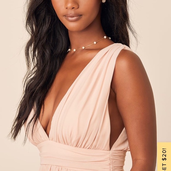 *SOLD* Lulus Heavenly Hues Maxi dress in Blush - Picture 5 of 12